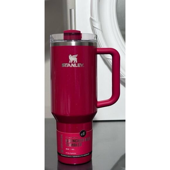 Stanley X e.l.f. Quencher H2.0 FlowState 40oz Tumbler, RED DELICIOUS - Picture 1 of 4